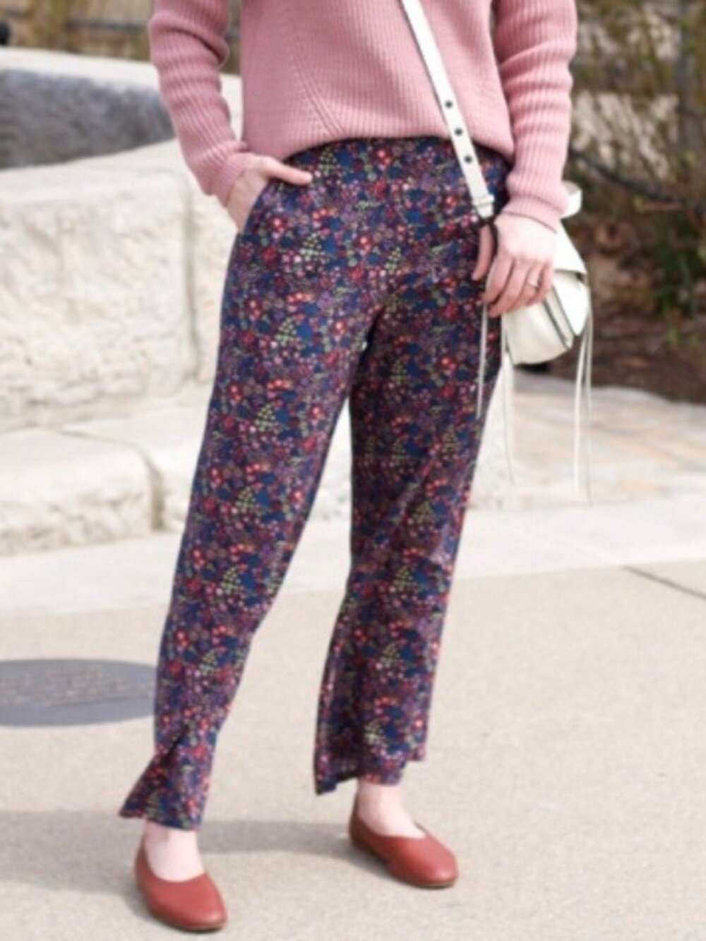 Marine Layer Pants Womens SZ S Kiley Floral Wide Leg Baggy Relaxed Cropped Boho